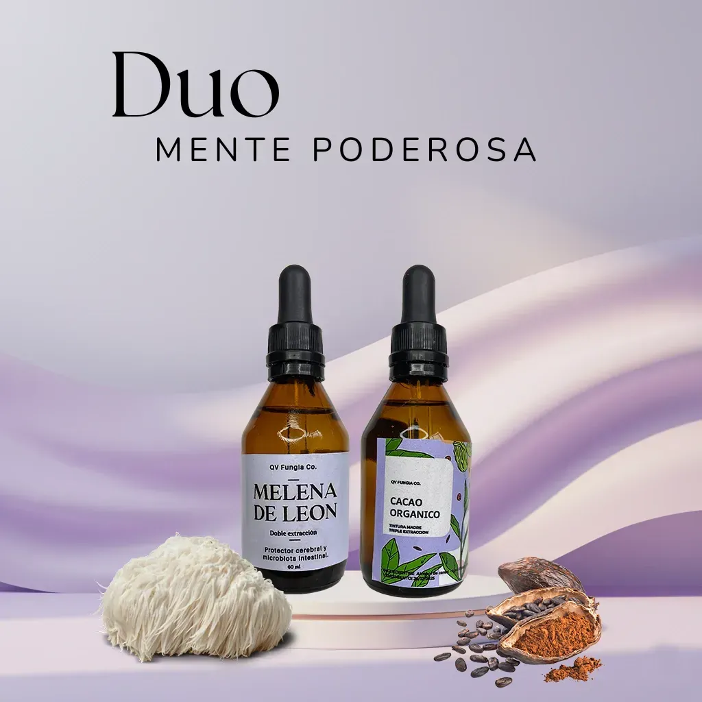 Dos frascos color ámbar con goteros, texto 