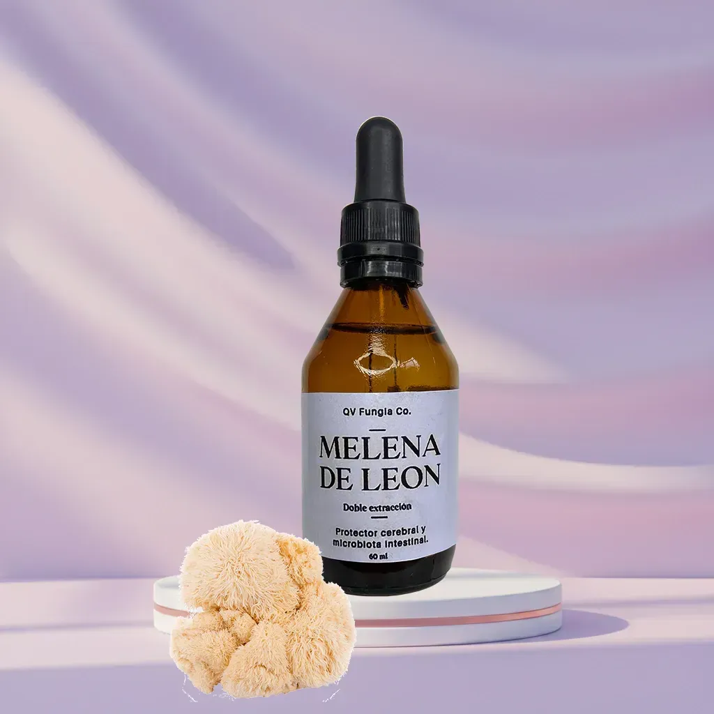 Dos botellas de líquido, Melena de León y Reishi