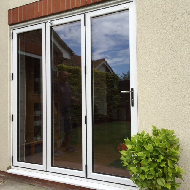 white bifolding doors