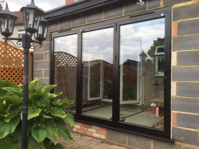 black bifolding doors