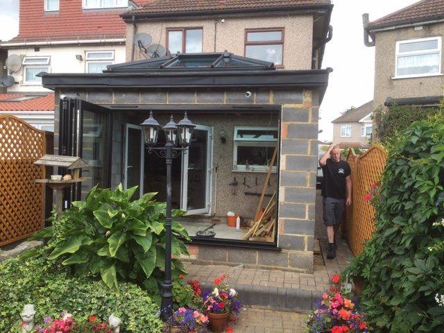 conservatory with bifolding doors