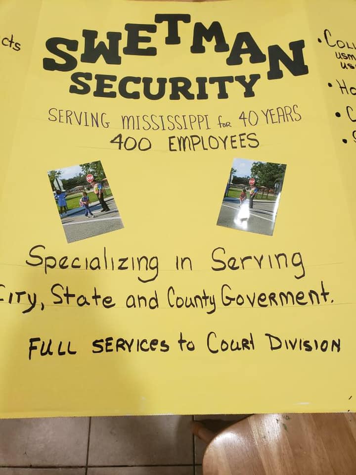 Swetman Security Yellow Banner — Biloxi, MS — Swetman Security Service Incorporated — Biloxi, MS — Swetman Security Service Incorporated