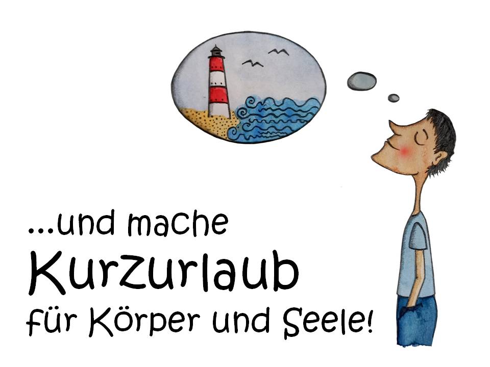 Eine Karikatur eines Mannes, der über einen Leuchtturm nachdenkt