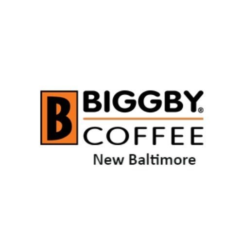 A logo for biggby coffee in new baltimore.