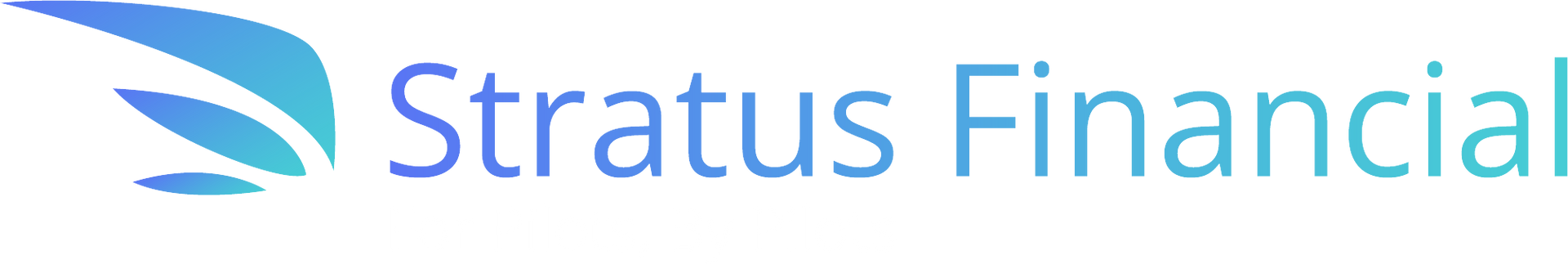 A blue and white logo for stratus financial