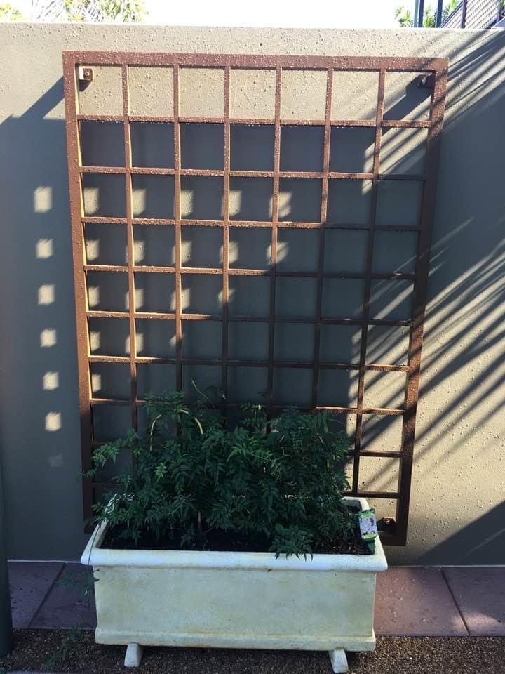 A Planter with A Plant in It Against a Wall — Lifestyle Aluminium Fabrication In Albion Park Rail, NSW