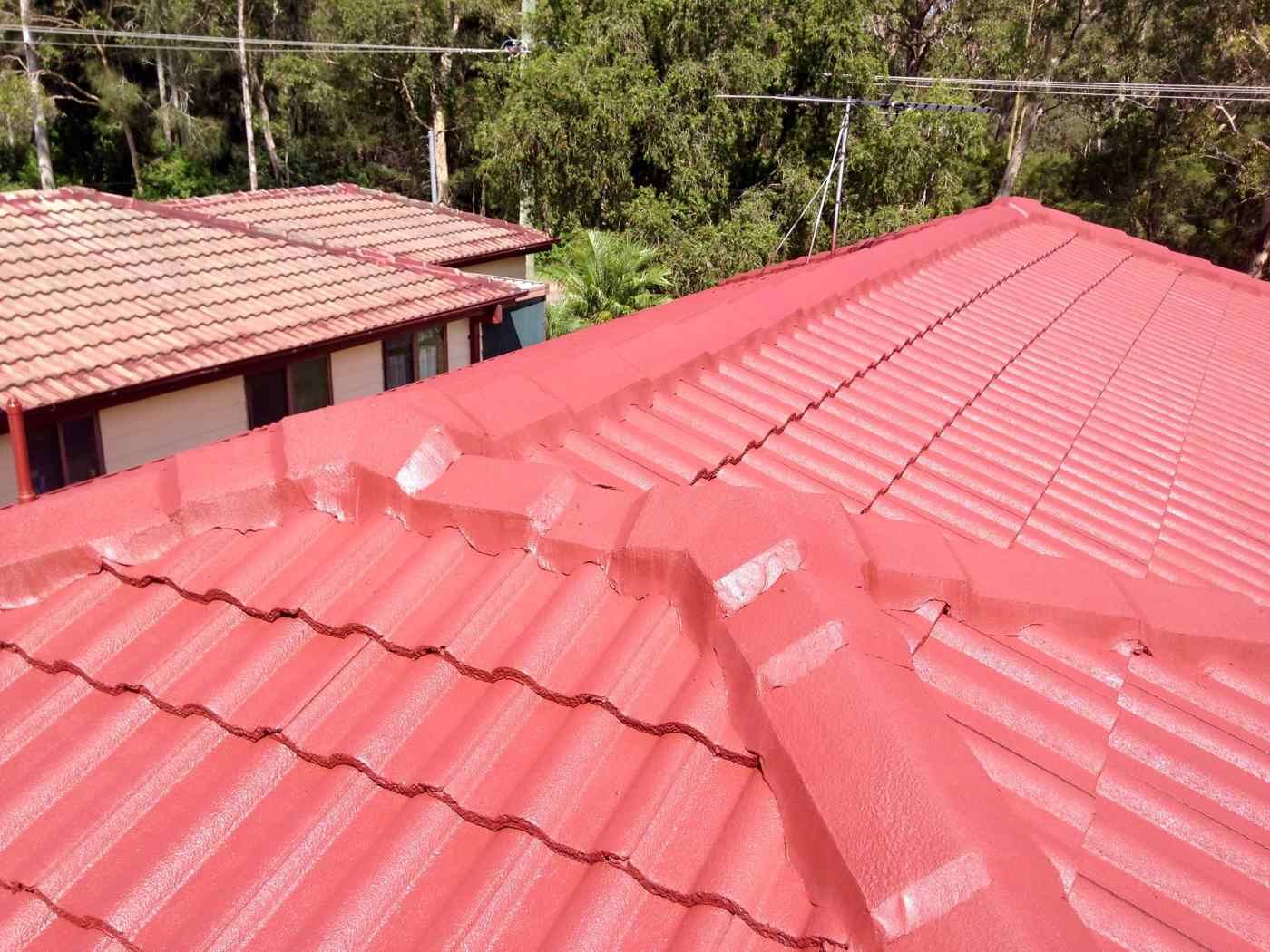 A Red Tiled Roof Is Sitting On Top Of A House — In-Time Roofing In Newcastle, NSW