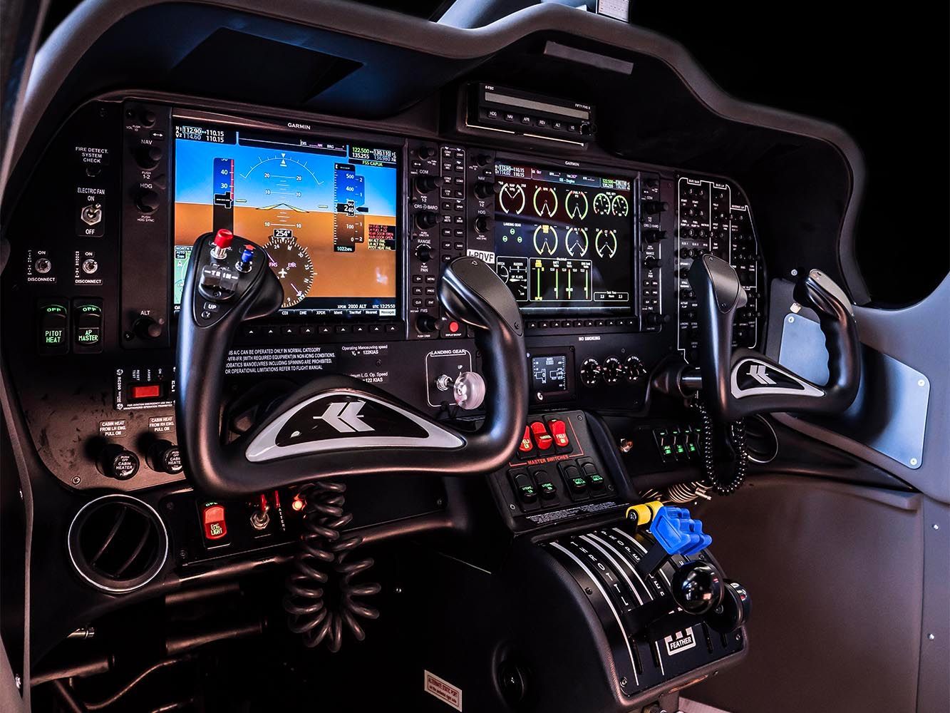 Glass cockpit avionics display in a modern training aircraft.