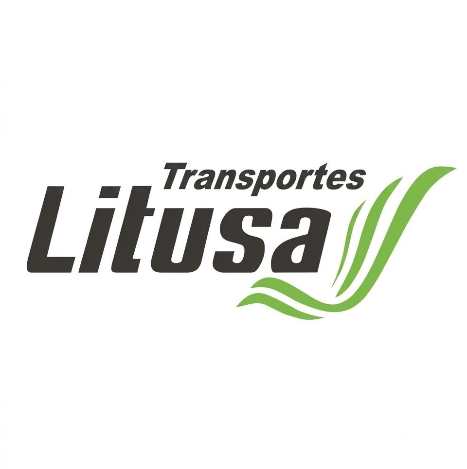 Logotipo de Litusa con texto en gris oscuro y diseño de hojas verdes. 
