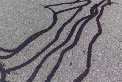 sealed asphalt pavement cracks for further damage prevention