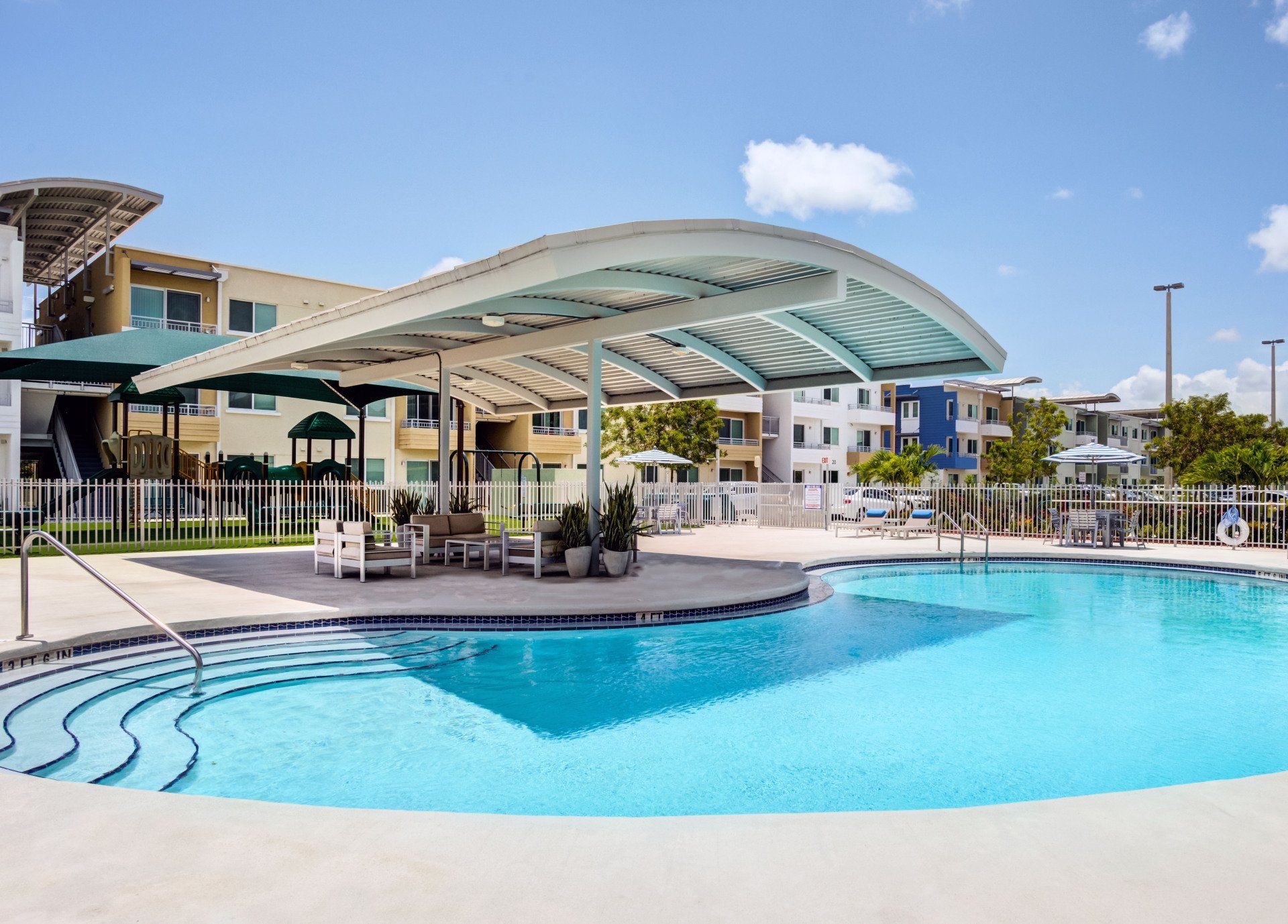 Swimming pool at Sophia Square Apartments in Homestead, FL.