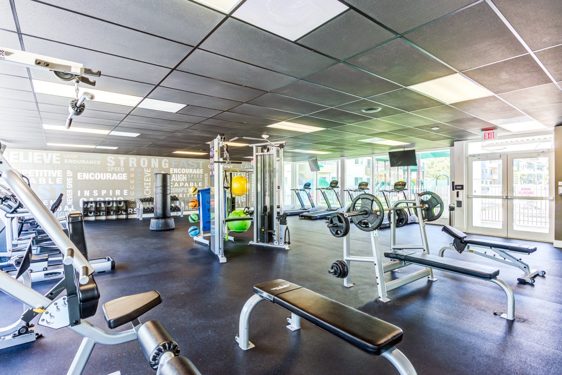 Fitness center at Sophia Square Apartments in Homestead, FL.