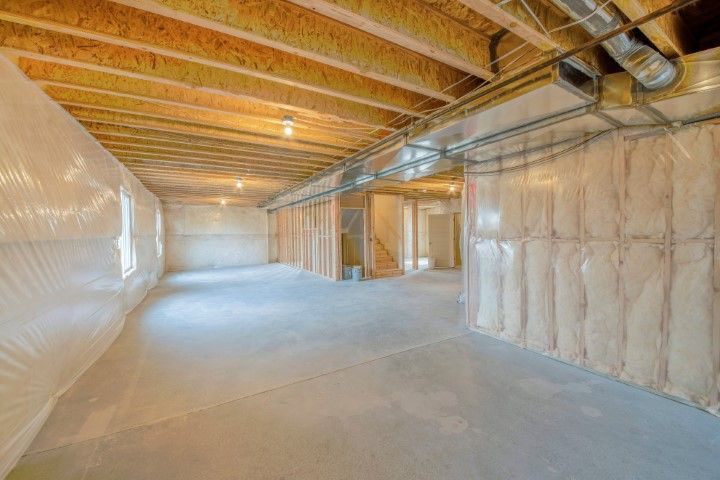 Insulated basement foundation wall framing.
