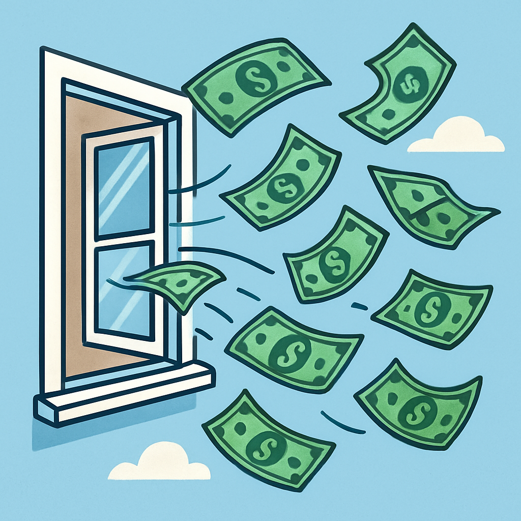 Money Blowing Out of Window