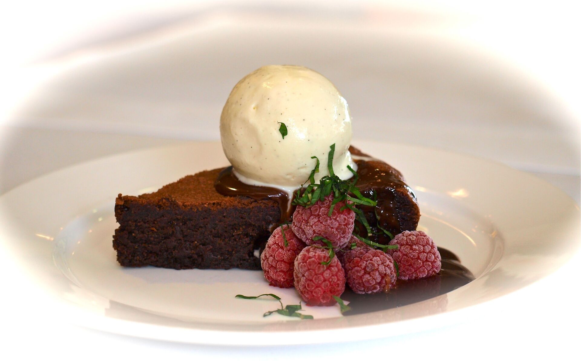 Chocolate Dessert with Raspberries - Family-Friendly Restaurant in Port Stephens