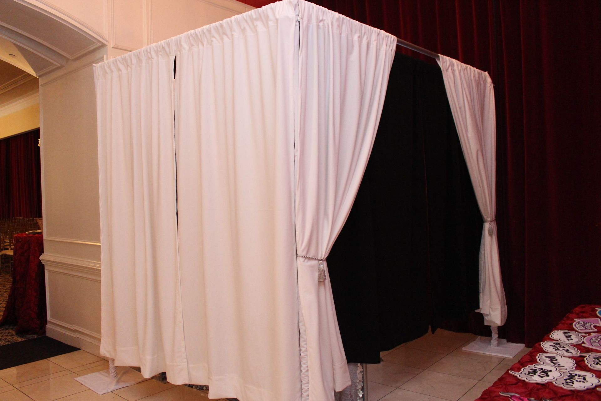 Our enclosed photo booth option.