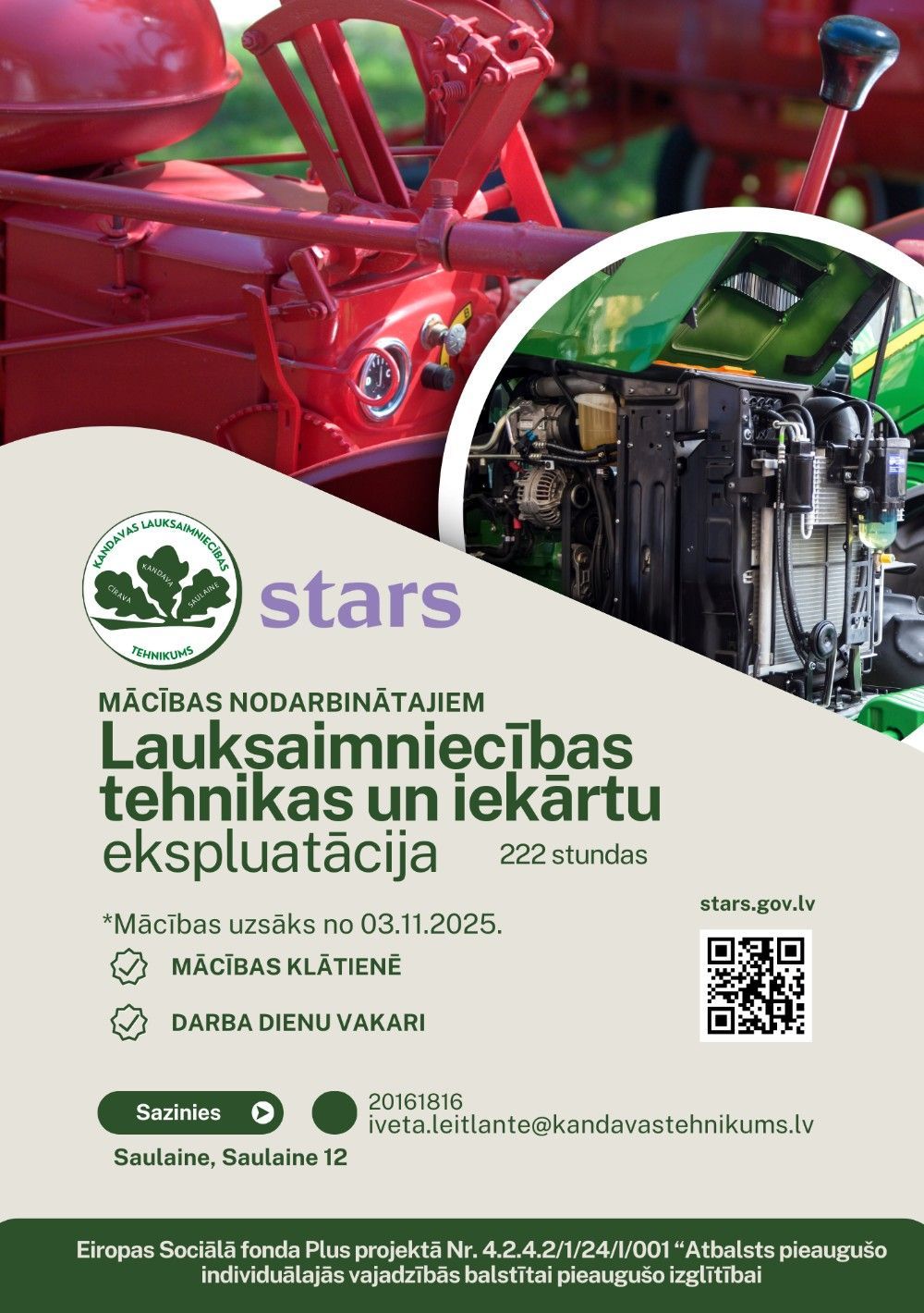 Lauksaimniecības tehnikas un iekārtu ekspluatācija