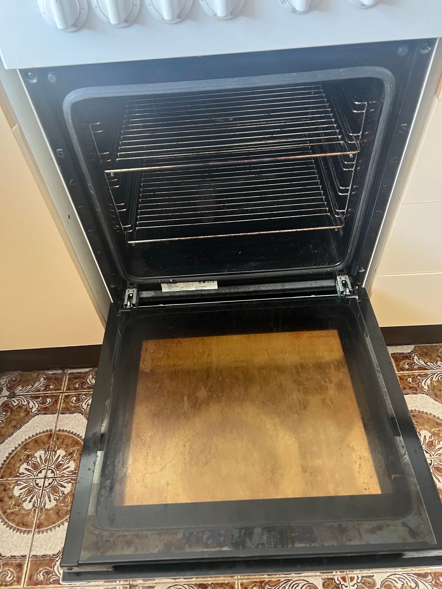 Before oven cleaning.