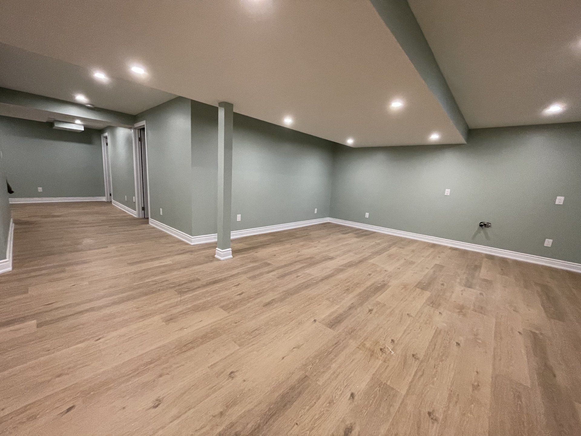 spacious basement room