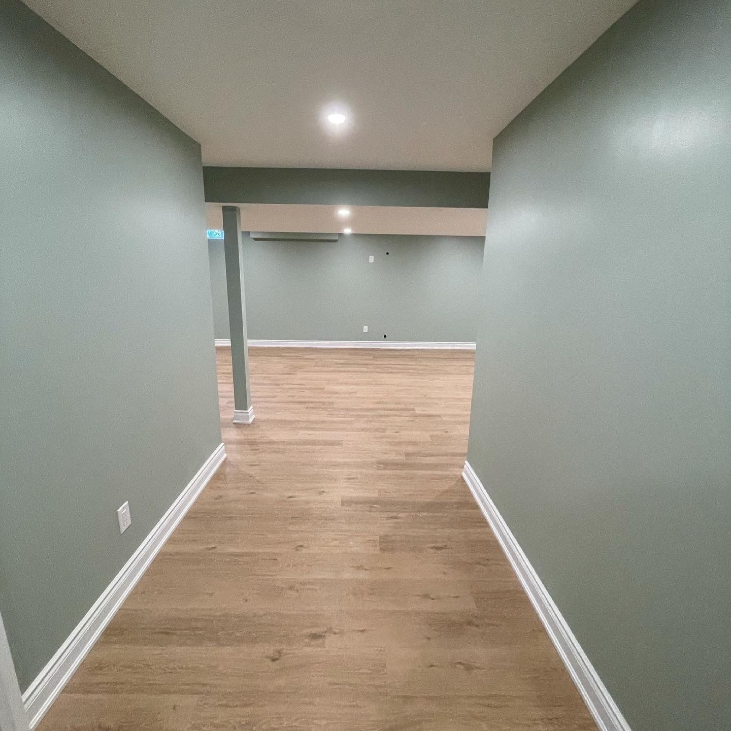 wooded floor basement finished
