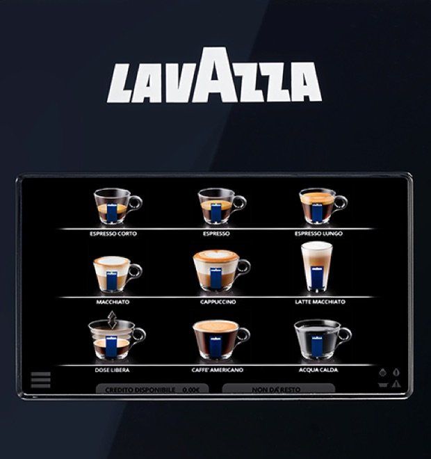 comandi touch di distributore a cialde lavazza