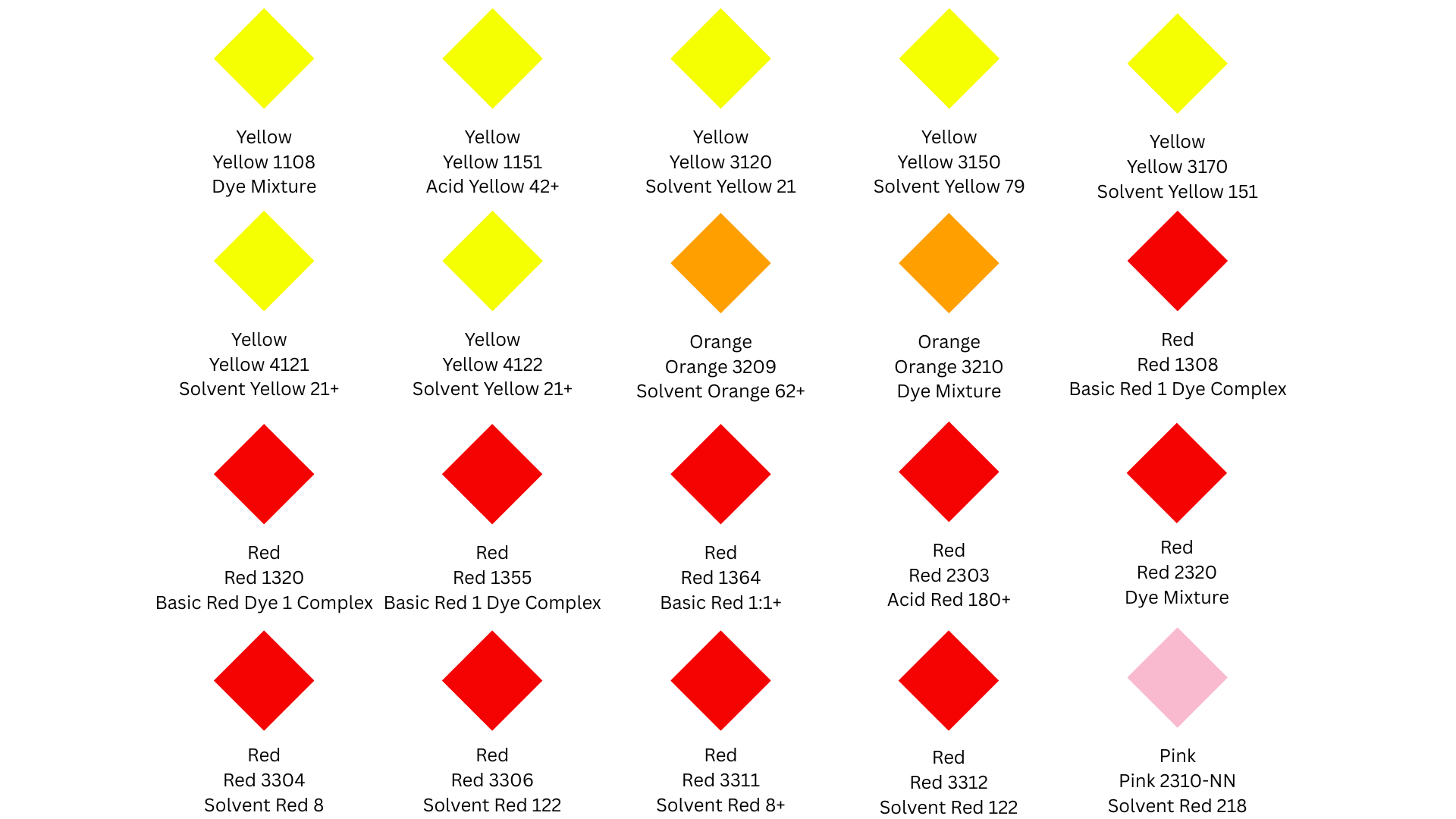 A bunch of different colored diamonds on a white background