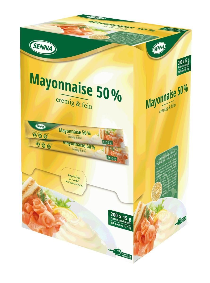 Una scatola di maionese con sopra l'immagine di un piatto di cibo.