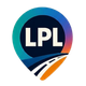LPL logo: white letters on a dark blue circle, road, blue and orange pin-shaped border.