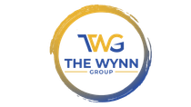Logo for The Wynn Group: circular design with blue and yellow gradient, text reading