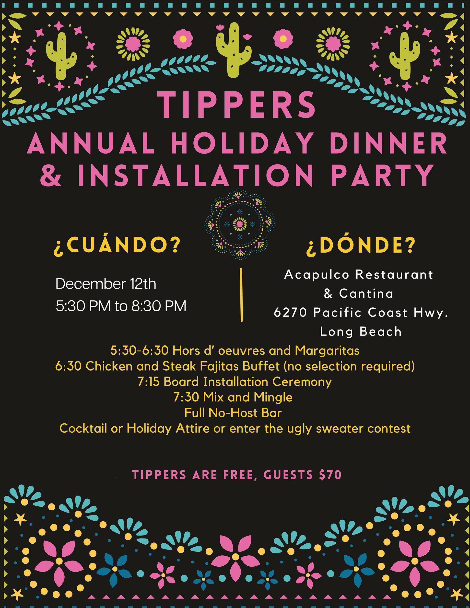 Tippers Holiday Party Poster for