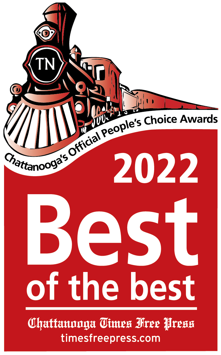 A red sign that says best of the best with a train on it