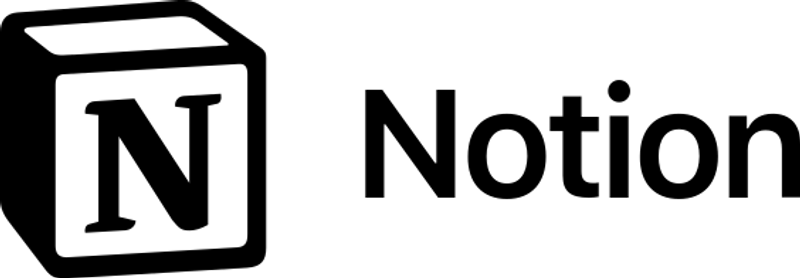 A black and white logo for notion , a note taking app.