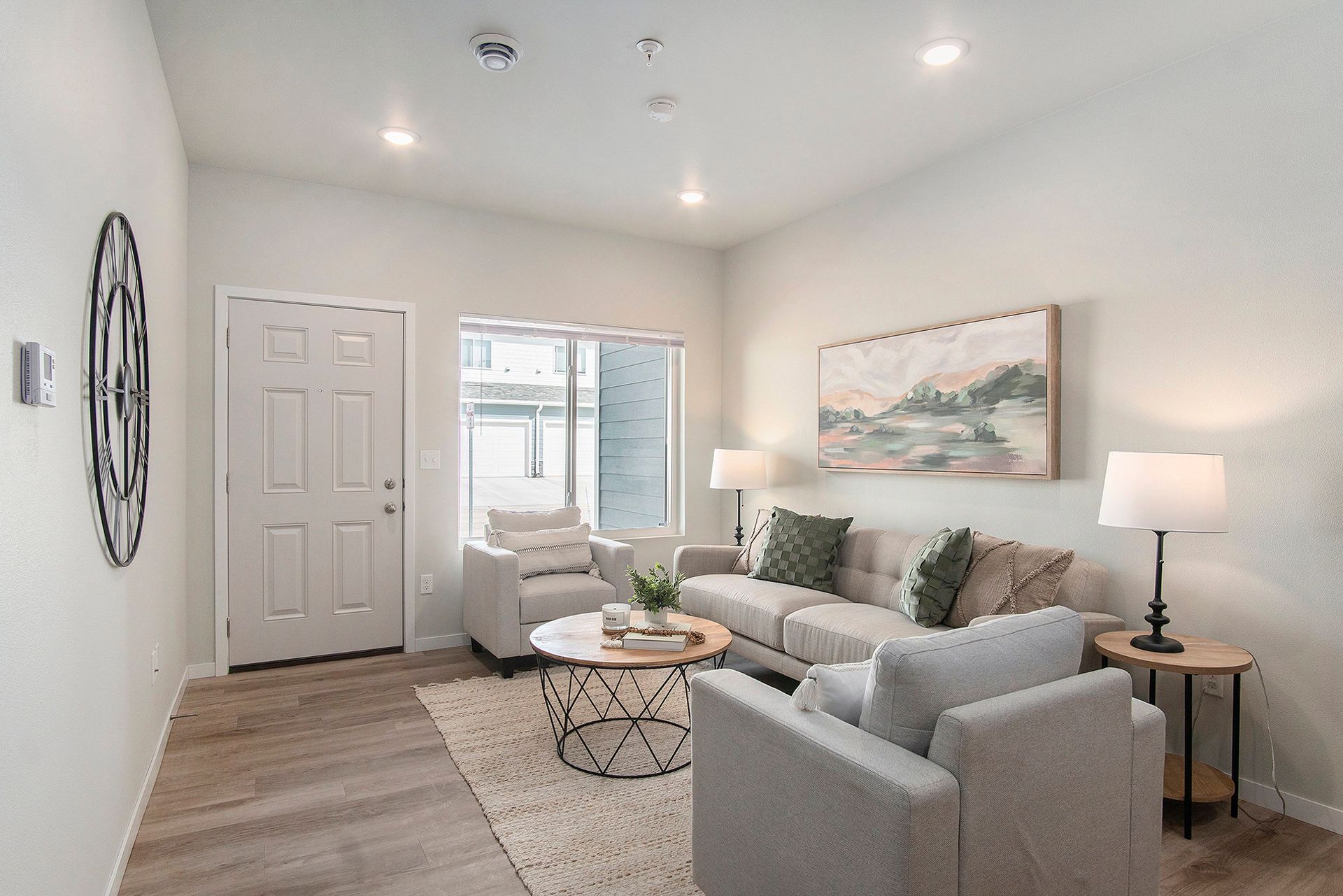 Townhome living room with couches.