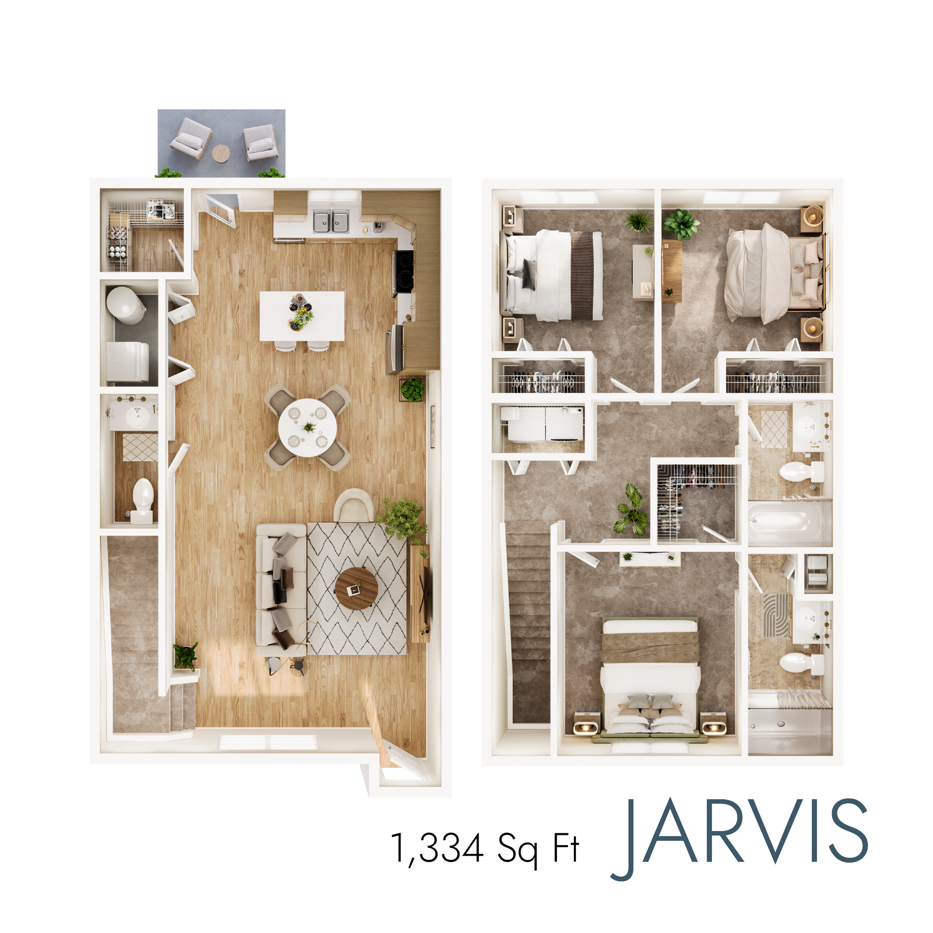 Jarvis floor plan with 1,334 square feet