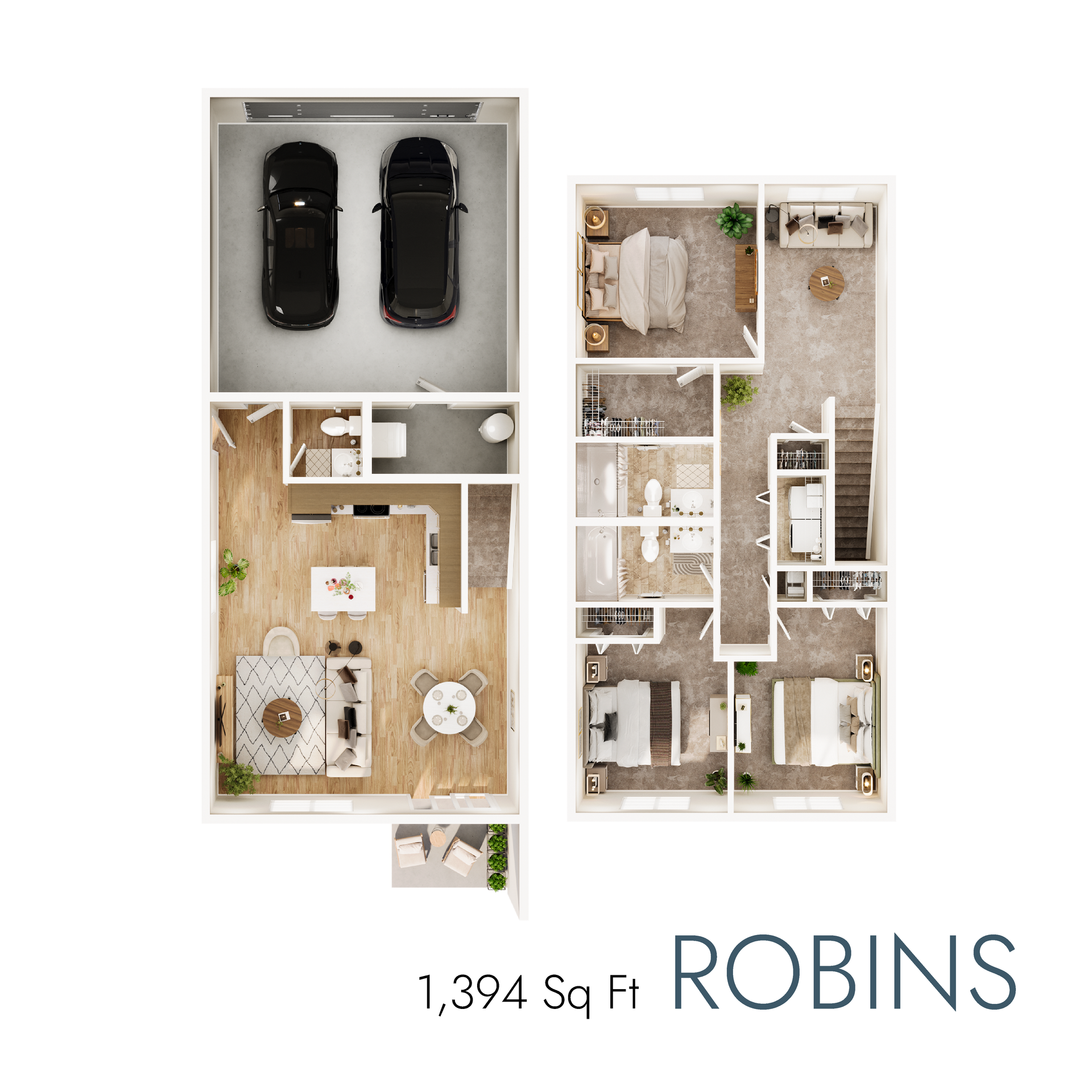 Robins floor plan with 1,394 square feet