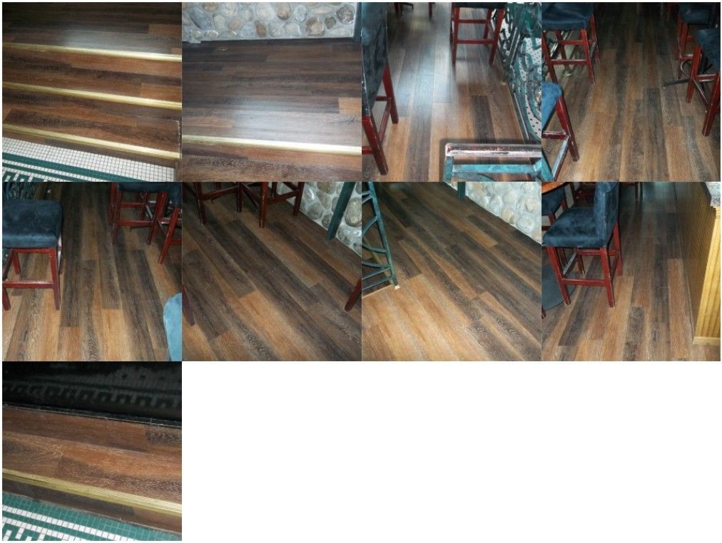 Wooden flooring in a restaurant setting with chairs and a bar visible.