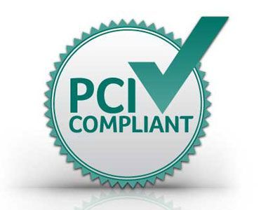 PCI Compliant seal with teal check mark.