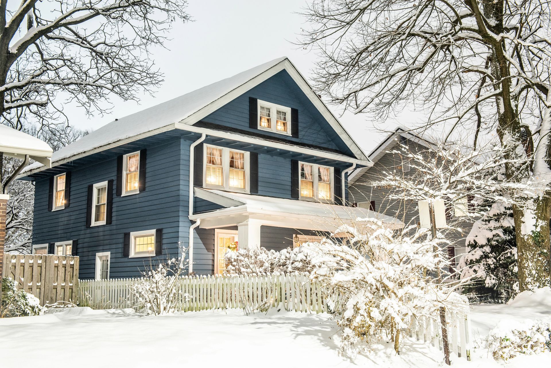 home covered in snow