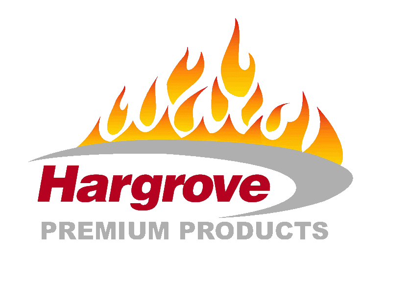 A logo for hargrove premium products with flames on it