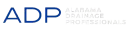 Logo for Alabama Drainage Professionals: Blue "ADP" with "ALABAMA DRAINAGE PROFESSIONALS" in gray text.