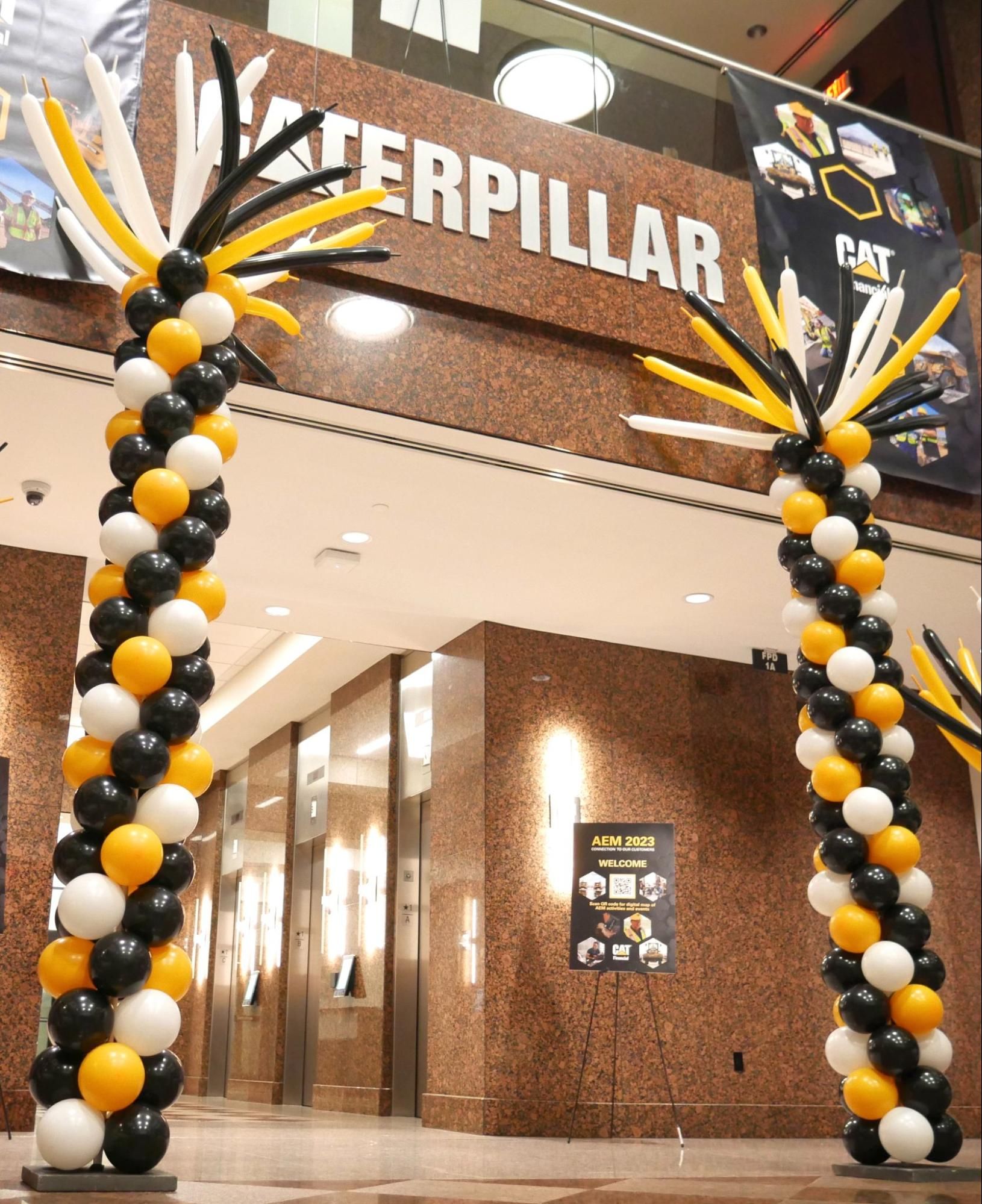 A building with a sign that says caterpillar on it