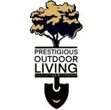 The logo for Prestigious Outdoor Living LLC shows a tree and a shovel.