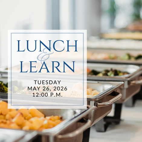 a plate of sandwiches on a table with the words lunch & learn on it