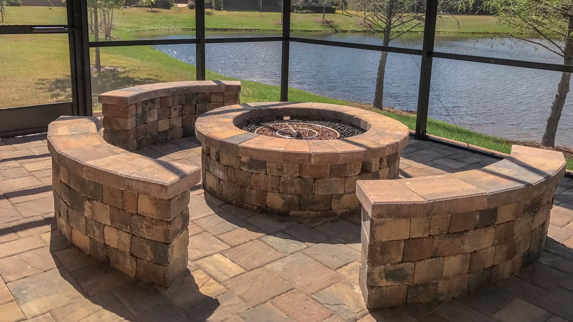 Pavers around pool construction process
