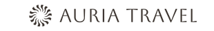 A black and white logo for Auria Travel