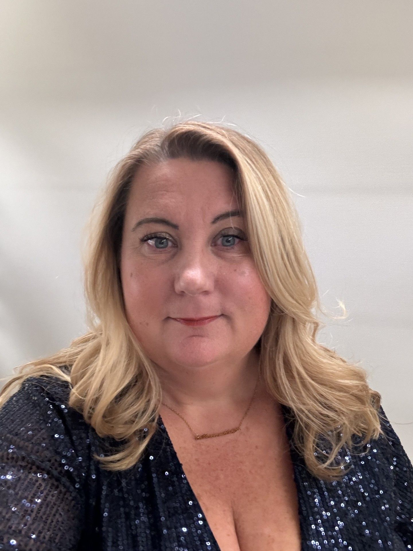 A woman in a green dress