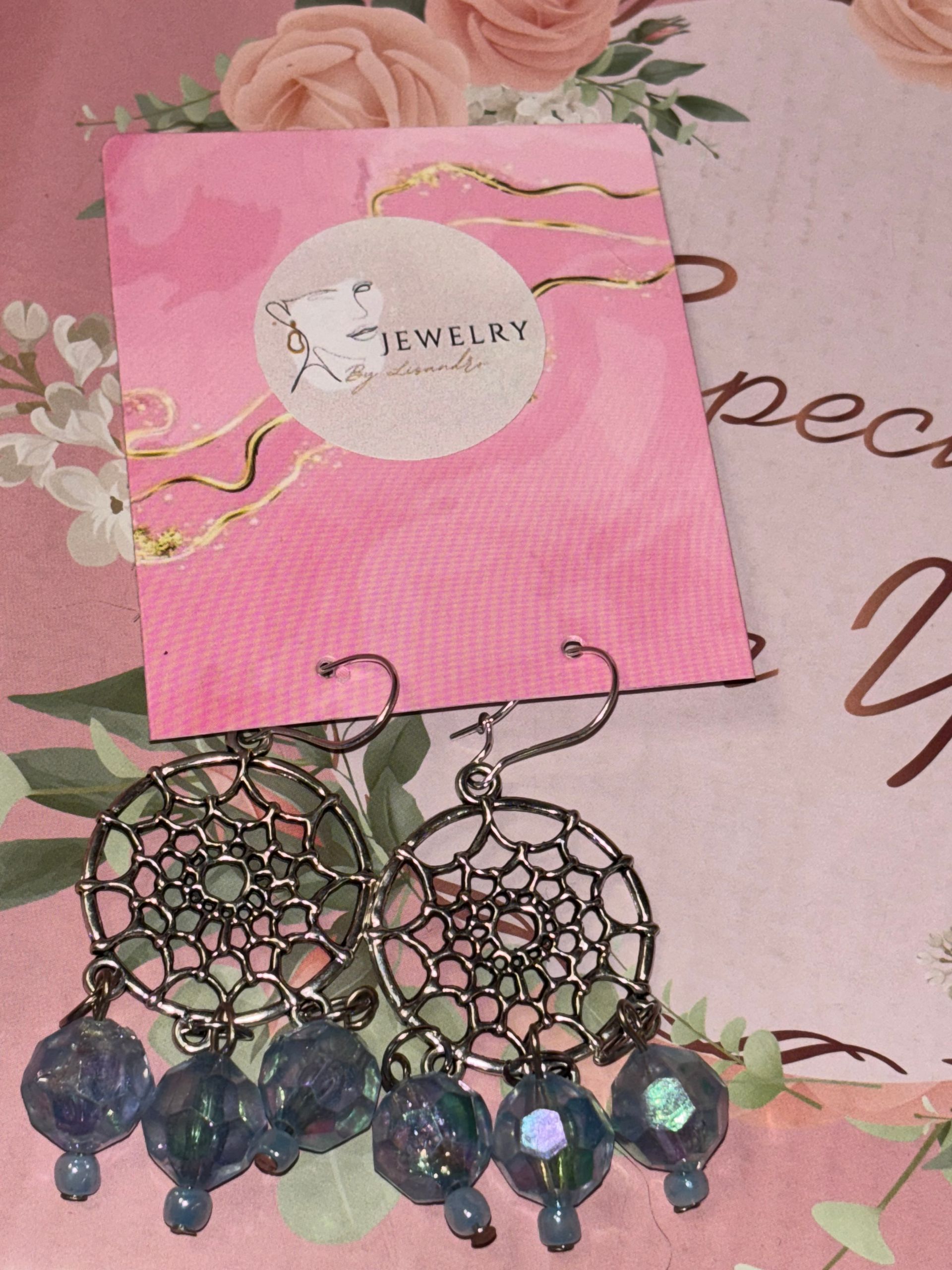 Oorbellen Spinnenweb met steentjes