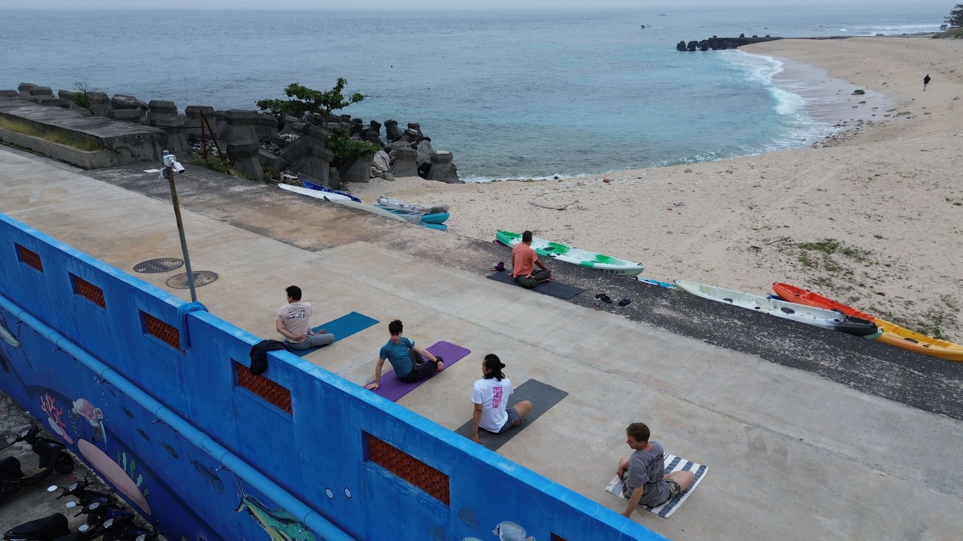 Yoga event by the beach in Xiaoliuqiu