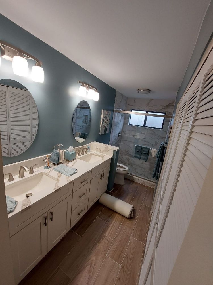 Rounded Mirrors on Bathroom — West Palm Beach, FL — Arguedas Remodeling Services & Design
