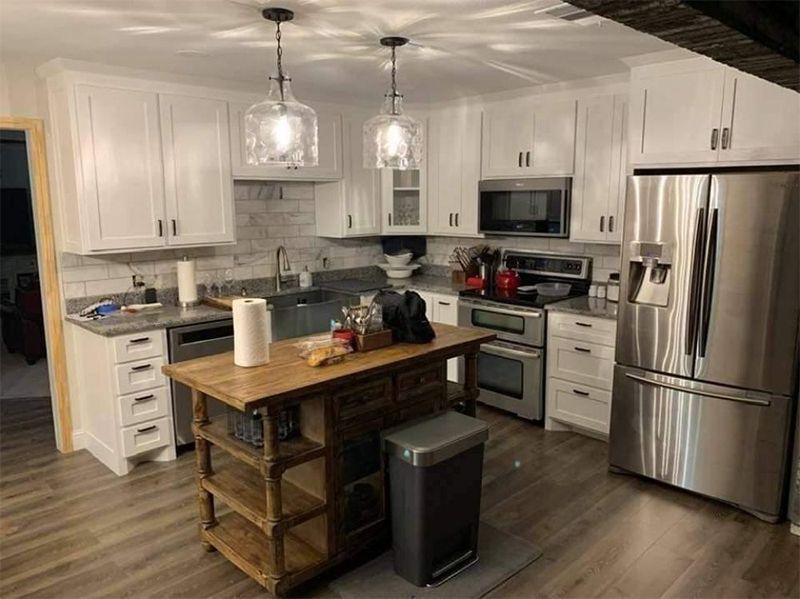 Kitchen with Wooden Floor — West Palm Beach, FL — Arguedas Remodeling Services & Design